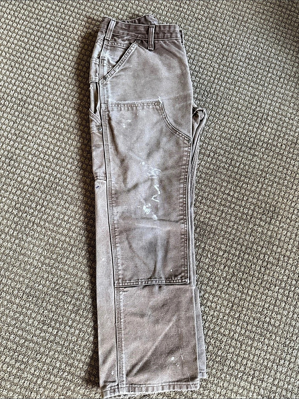 Carhartt Washed Duck Double-Front Utility Work Pants Faded Brown Size 8 Short